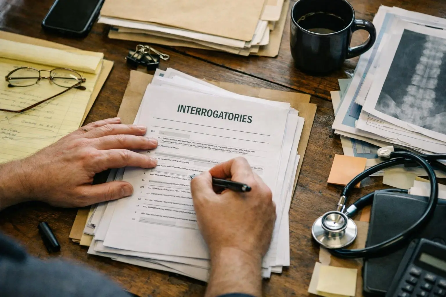 Interrogatories in Personal Injury Lawyer: Interrogatories are written questions sent by one party in a lawsuit to—visual...